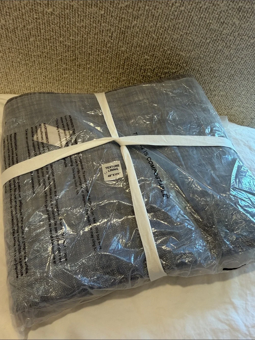 Quince Blue Textured Cotton Light Filtering Curtain 48x108 single panel